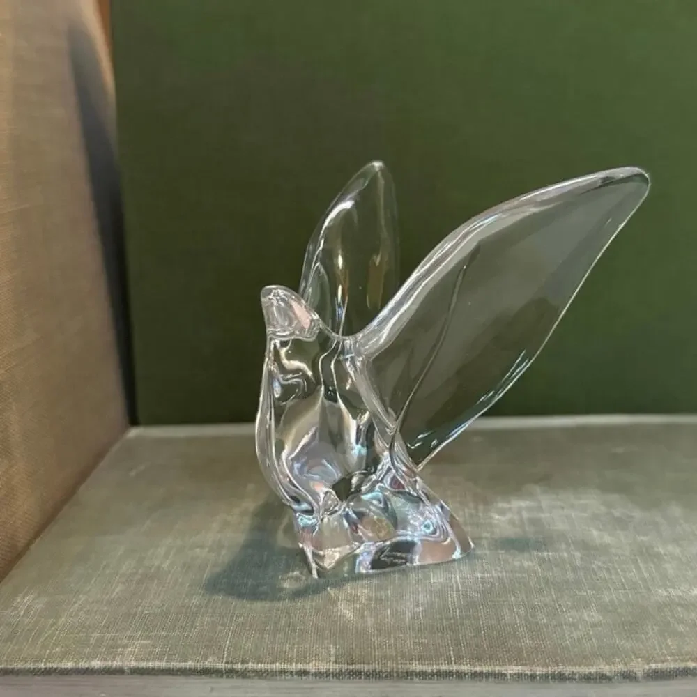 FC 83 France Glass Bird Figurine • Clear Art Glass • 3.25”